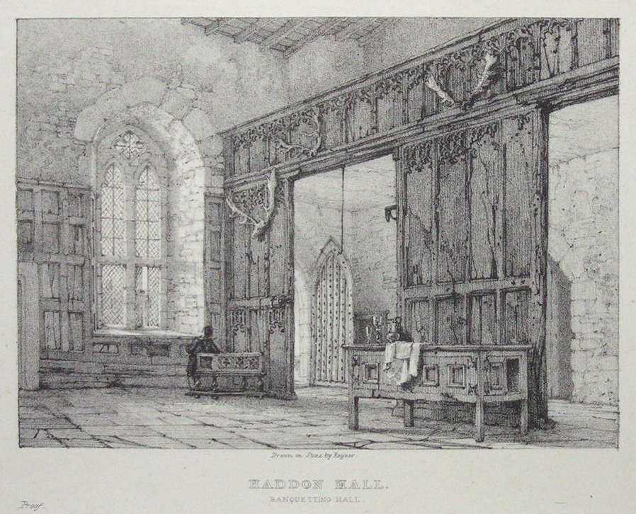 Lithograph - Haddon Hall Banquetting Hall - 